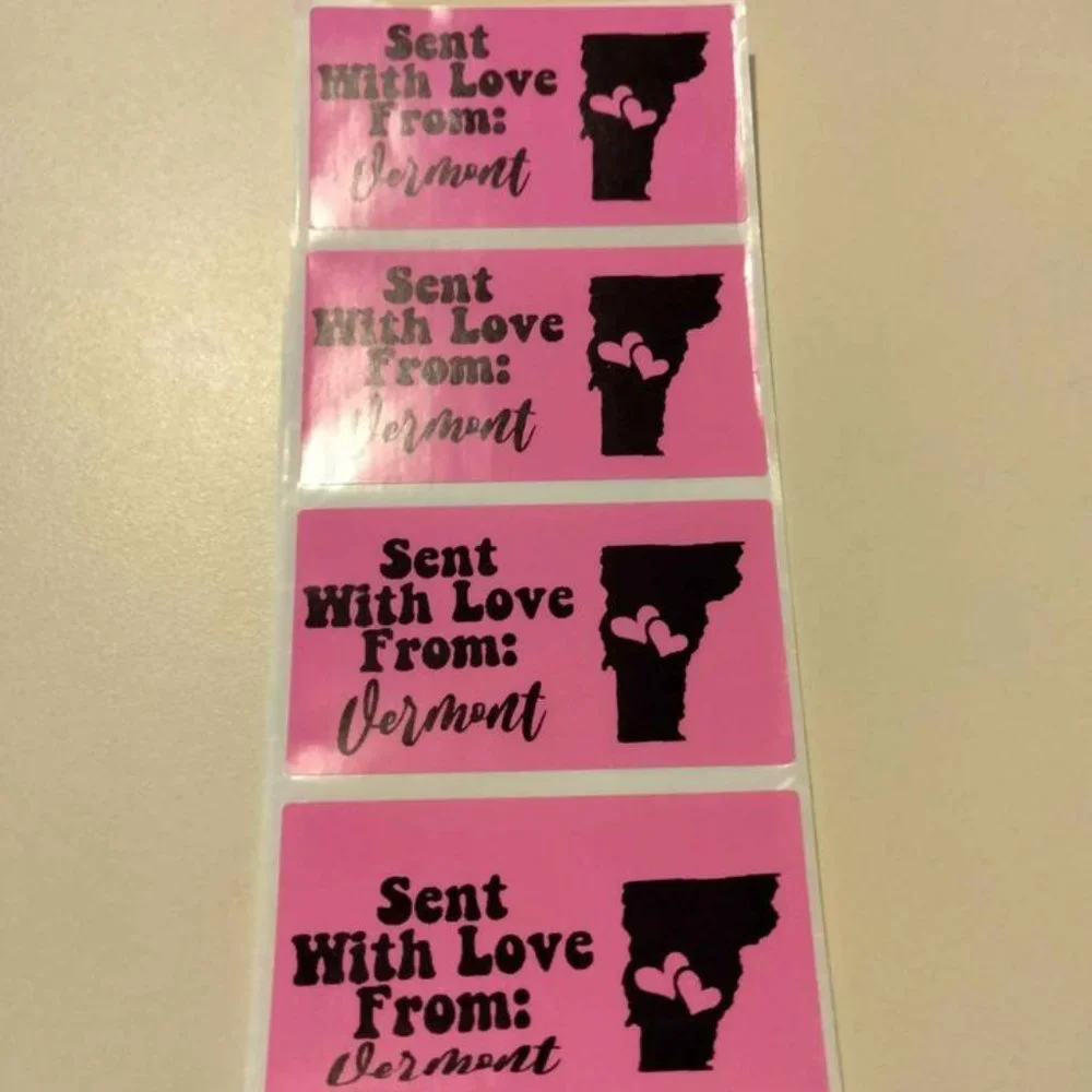 💙100 Vermont- Shipping Labels Thermal Packaging Stickers 2.25